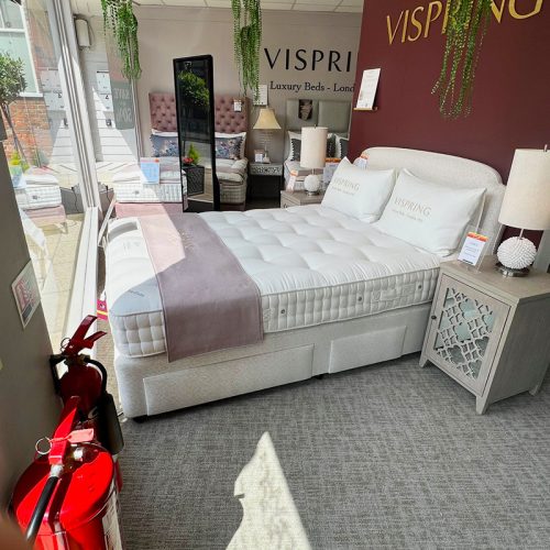 Vispring 5'0/King Size Elite Mattress with Drawer Divan and Moncorvo Headboard