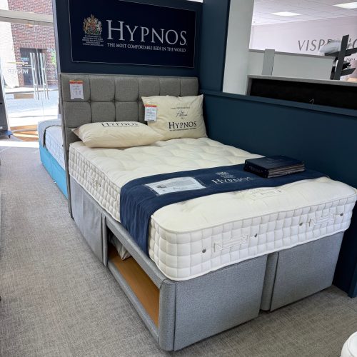Half Price Hypnos 4'6/Standard Double Wool Origins 8 Mattress, Hideaway Base & Grace Headboard