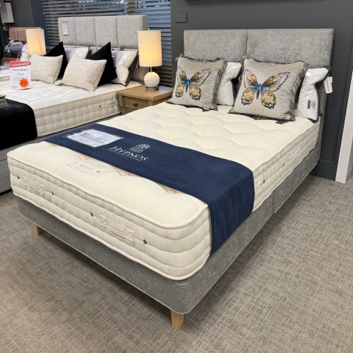 Half Price Hypnos 4'6/Standard Double Orthos Support 8 Mattress plus Shallow Base & Gabriella Headboard