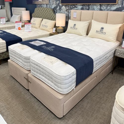 Half Price Hypnos 5'0/Kingsize Zip & Link Legacy IV Mattress plus Drawer Divan & Francesca Headboard