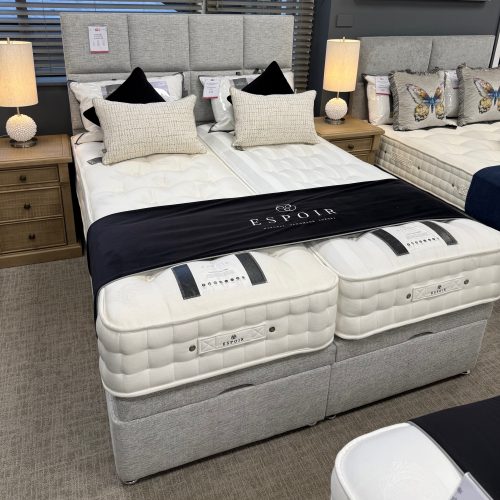 Half Price Espoir 5'0 Kingsize Natural 1000 Zipped Mattress with Ottoman Base and Bowood Headboard