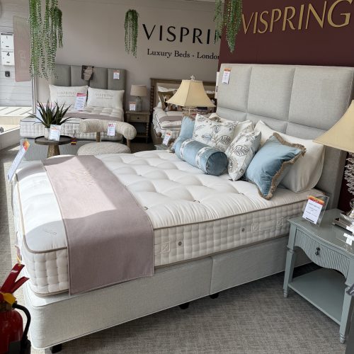 Less than Half Price Vispring 5'0 / Kingsize Sublime Superb Mattress with Divan Base & Atlas Headboard