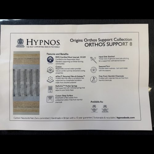 Half Price Hypnos 4'6 / StandardDouble Orthos Support 8 Mattress